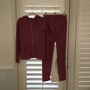 Pink hooded exercise set